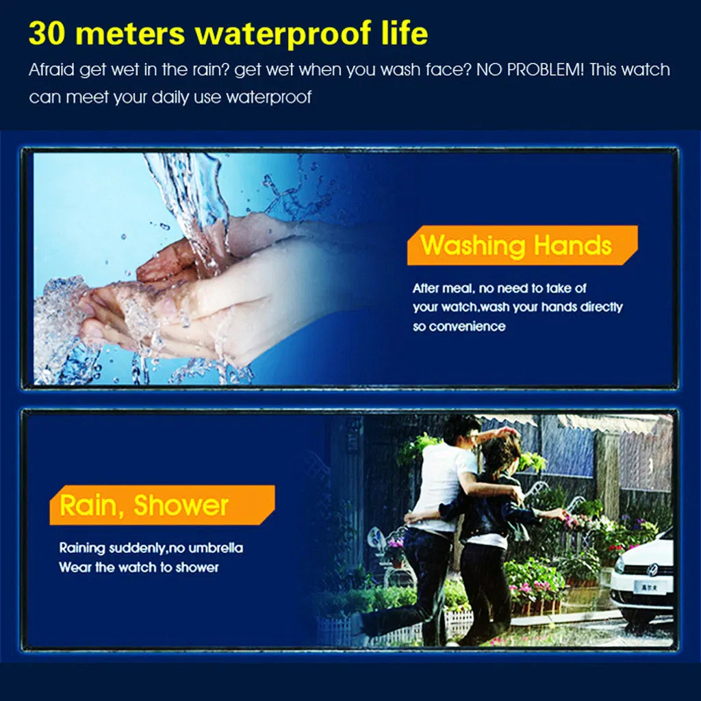 Waterproof Digital Sports Watch with LED Backlight for Men