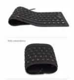 Foldable Silicone USB Keyboard Waterproof Dustproof Full Size - Image 11