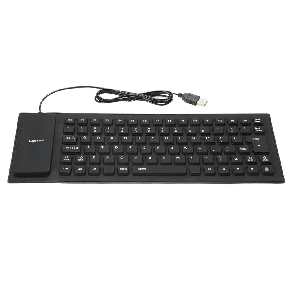 Foldable Silicone USB Keyboard Waterproof Dustproof Full Size