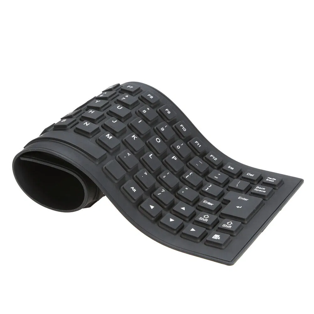 Foldable Silicone USB Keyboard Waterproof Dustproof Full Size