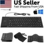 Foldable Silicone USB Keyboard Waterproof Dustproof Full Size