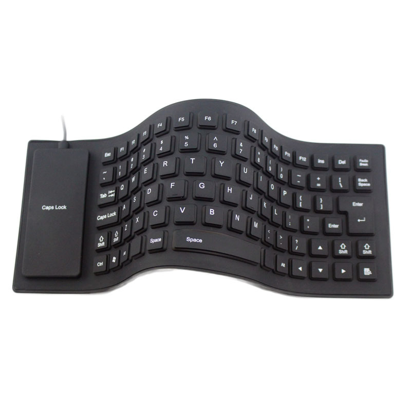 Foldable Silicone USB Keyboard Waterproof Dustproof Full Size