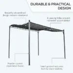 Outsunny Weatherproof Backyard Oasis: 10x10 Gray Gazebo Canopy Shelter with Patio Flair - Image 4