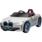 White 12V Electric Kids' Car, Remote Control, Suspension System, Safe Outdoor Play Ride-On