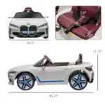 White 12V Electric Kids' Car, Remote Control, Suspension System, Safe Outdoor Play Ride-On - Image 3