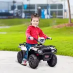 White 12V Kids ATV Electric Ride-On Car 4 Wheeler with Music LED Headlights for Children 3-5 Years - Image 2