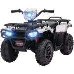 White 12V Kids ATV Electric Ride-On Car 4 Wheeler with Music LED Headlights for Children 3-5 Years - Image 11