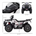 White 12V Kids ATV Electric Ride-On Car 4 Wheeler with Music LED Headlights for Children 3-5 Years - Image 3
