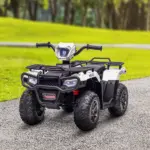 White 12V Kids ATV Electric Ride-On Car 4 Wheeler with Music LED Headlights for Children 3-5 Years - Image 10