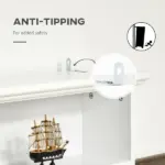 HOMCOM White Hall Tree with Storage Bench Entryway Coat Rack Accent Furniture with Shelves Cabinet Drawers for Hallway - Image 7