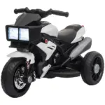 White Kids Electric Motorbike 6V Ride-On Motorcycle with Music Horn Headlights - Image 11