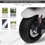 White Kids Electric Motorbike 6V Ride-On Motorcycle with Music Horn Headlights - Image 5