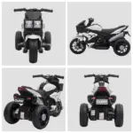 White Kids Electric Motorbike 6V Ride-On Motorcycle with Music Horn Headlights - Image 8