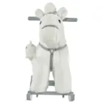 White Plush Rocking Horse with Bear Toy and Sound for Kids - Image 11