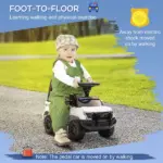 Kids Police Ride-On Push Car with Hidden Storage White Ages 18-60 Months - Image 5