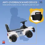 Kids Police Ride-On Push Car with Hidden Storage White Ages 18-60 Months - Image 6