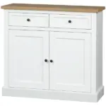 White Sideboard Buffet Cabinet with 2 Storage Drawers 2 Door Kitchen Cabinet for Living Room Entryway - Image 11