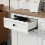 White Sideboard Buffet Cabinet with 2 Storage Drawers 2 Door Kitchen Cabinet for Living Room Entryway - Image 8