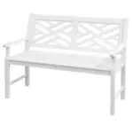 Outsunny White Wooden Respite: 43.25" Outdoor Bench for Yard and Deck Relaxation