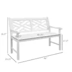 Outsunny White Wooden Respite: 43.25" Outdoor Bench for Yard and Deck Relaxation - Image 3