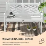 Outsunny White Wooden Respite: 43.25" Outdoor Bench for Yard and Deck Relaxation - Image 5