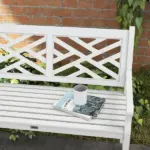 Outsunny White Wooden Respite: 43.25" Outdoor Bench for Yard and Deck Relaxation - Image 8