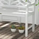 Outsunny White Wooden Respite: 43.25" Outdoor Bench for Yard and Deck Relaxation - Image 9