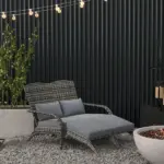 2 Person Wicker Adirondack Chair with Cushions and Footrests, Mixed Gray - Image 2