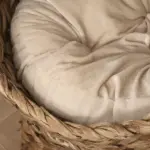 Wicker Elevated Cat Bed with Soft Cushion Brown Cat Egg Chair Shape Indoor - Image 9