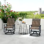 Wicker Rattan Swivel Patio Glider Chair Set of 2, Outdoor Glider Chair with Steel Frame, High Back, Brown - Image 8