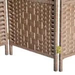 HOMCOM Wicker Room Divider 6' 3-Panel Freestanding Privacy Screen Folding Natural - Image 11