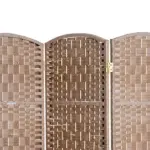HOMCOM Wicker Room Divider 6' 3-Panel Freestanding Privacy Screen Folding Natural - Image 14