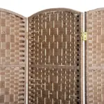 HOMCOM Wicker Room Divider 6' 3-Panel Freestanding Privacy Screen Folding Natural - Image 10