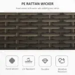 Outsunny Wicker Storage Bench Cream White Outdoor Patio PE Rattan Large Capacity - Image 4