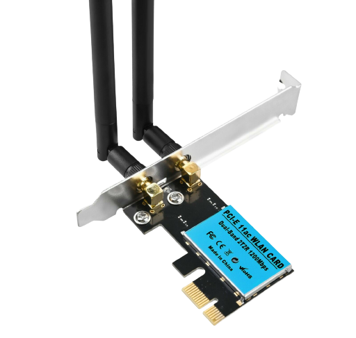 1200Mbps Dual Band PCIe WiFi Adapter 2.4GHz 5GHz with Dual Antennas