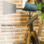 Windmill Weather Vane Wind Vane with Bottom Shelf, Steel Windmill Head, Stained Wood - Image 6
