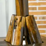 Windmill Weather Vane Wind Vane with Bottom Shelf, Steel Windmill Head, Stained Wood - Image 8