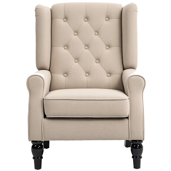 wingback-accent-chair-for-living-room-button-tufted-lounge-chair-with-round-armrests-and-wood-legs-beige.webp Wingback Accent Chair for Living Room, Button-Tufted Lounge Chair with Round Armrests and Wood Legs, Beige - Image 1
