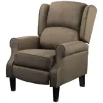 Wingback Brown Recliner Massage Chair with Heat Fabric Sofa Remote Control and Footrest for Living Room - Image 11