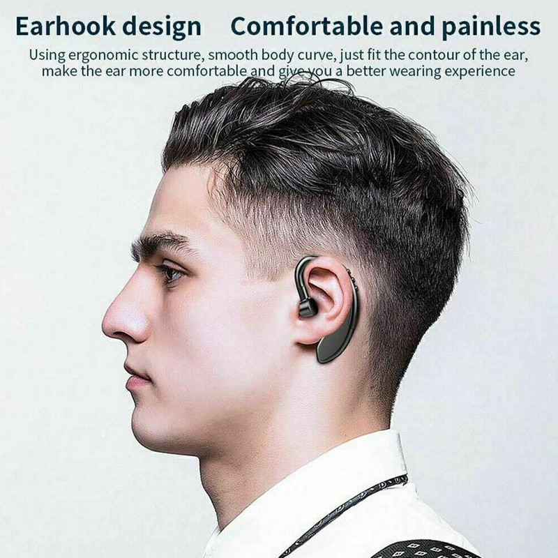 Bluetooth 5.0 Single Ear Headset with Microphone for Driving and Calls