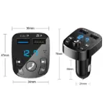 Bluetooth 5.0 Car FM Transmitter with Dual USB Charger and Hands Free Calling - Image 4