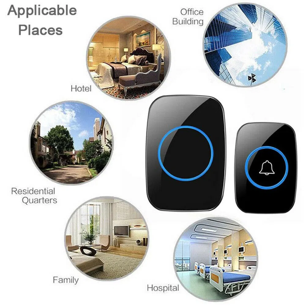 Wireless Plug-In Doorbell Kit with 1000ft Range, 38 Chimes and 5 Volume Levels