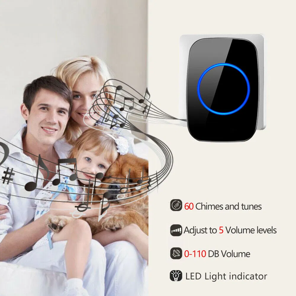 Wireless Plug-In Doorbell Kit with 1000ft Range, 38 Chimes and 5 Volume Levels