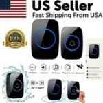 Wireless Plug-In Doorbell Kit with 1000ft Range, 38 Chimes and 5 Volume Levels