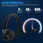 Bluetooth 5.0 Trucker Headset with Boom Mic Mute and Noise Reduction - Image 8