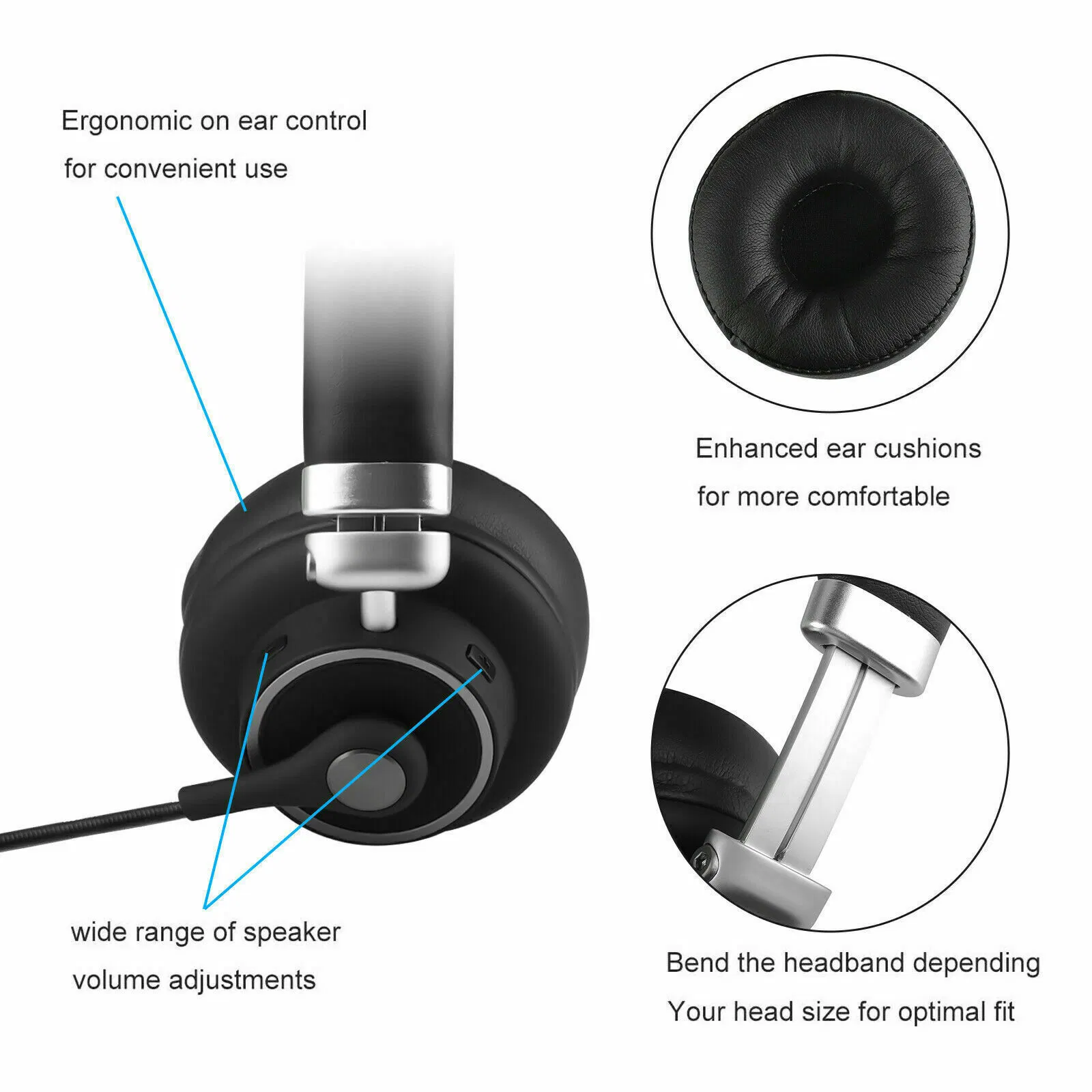Bluetooth 5.0 Trucker Headset with Boom Mic Mute and Noise Reduction