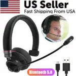 Bluetooth 5.0 Trucker Headset with Boom Mic Mute and Noise Reduction
