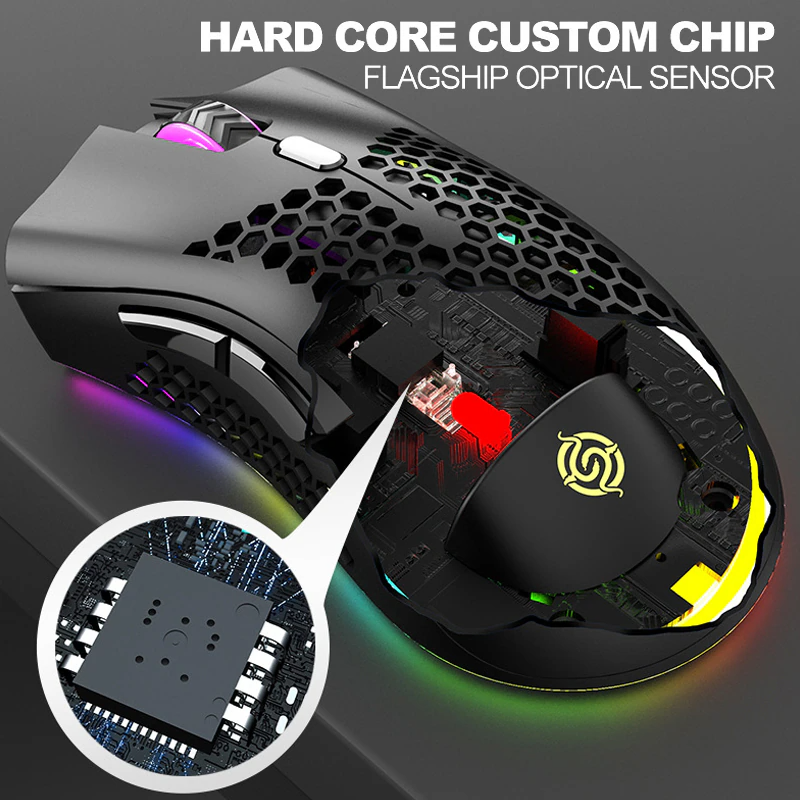 Rechargeable Wireless Gaming Mouse 3200 DPI with RGB Backlight