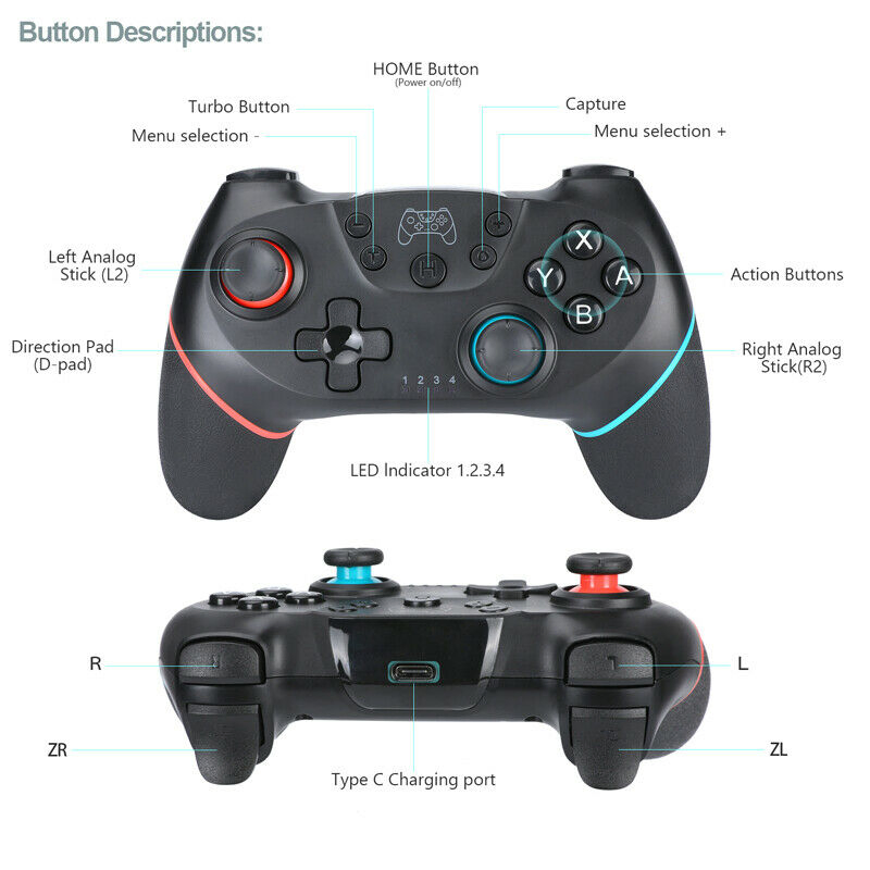 Wireless Pro Controller for Nintendo Switch Switch Lite OLED and Windows PC