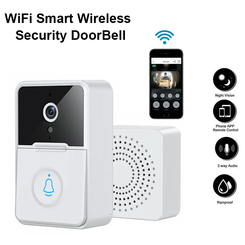 1080P 2.4GHz WiFi Video Doorbell with Chime and Two-Way Audio